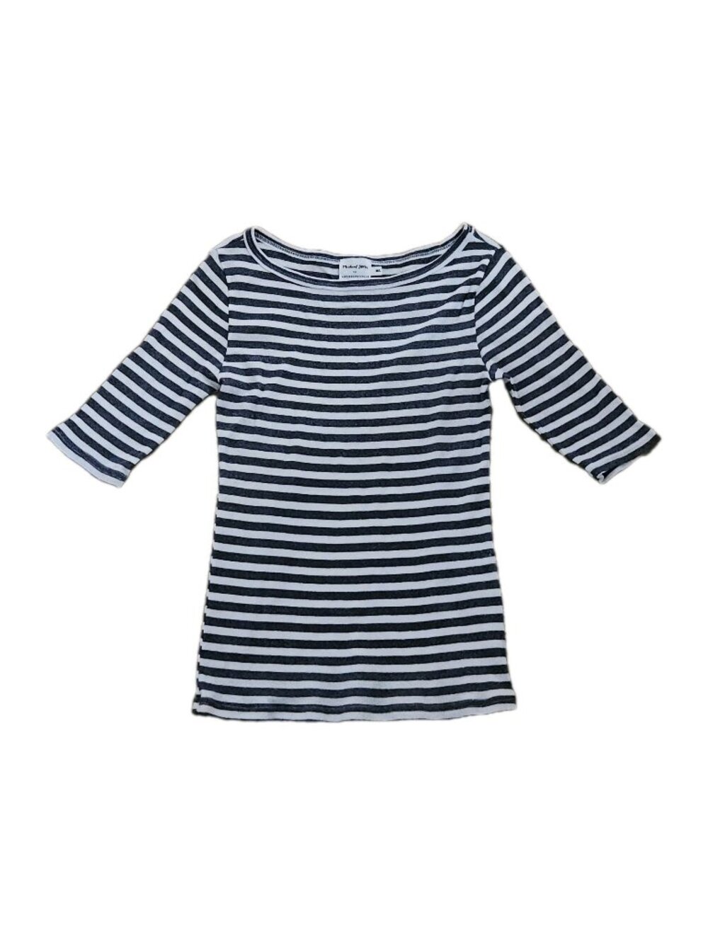Anthropologie Michael Stars Shimmering Blue White Nautical Stripe Top Womens M/L